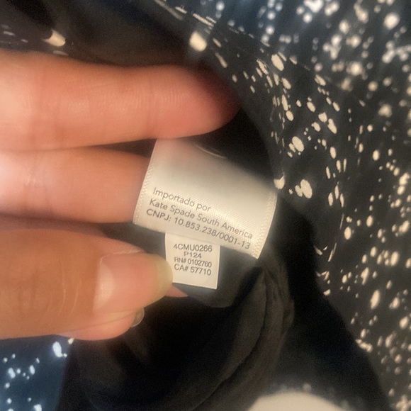 Kate Spade shift dress. Black with white polka dot splatter design. - Picture 7 of 7